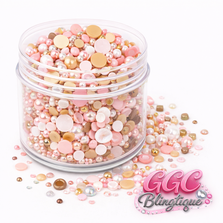 GGC Mixed Rhinestones & Pearls| 1oz jar