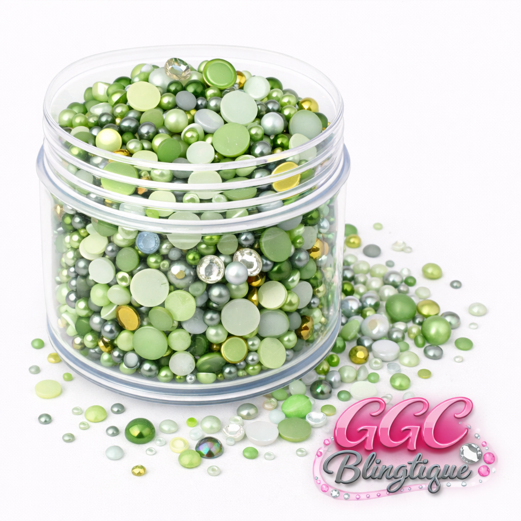 GGC Mixed Rhinestones & Pearls| 1oz jar