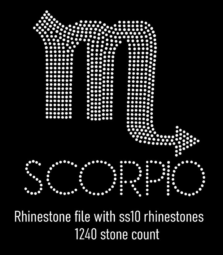 Scorpio Rhinestone Digital Download File