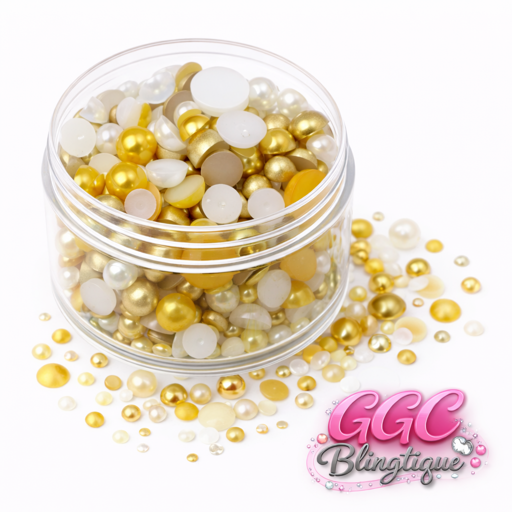 GGC Mixed Rhinestones & Pearls| 1oz jar