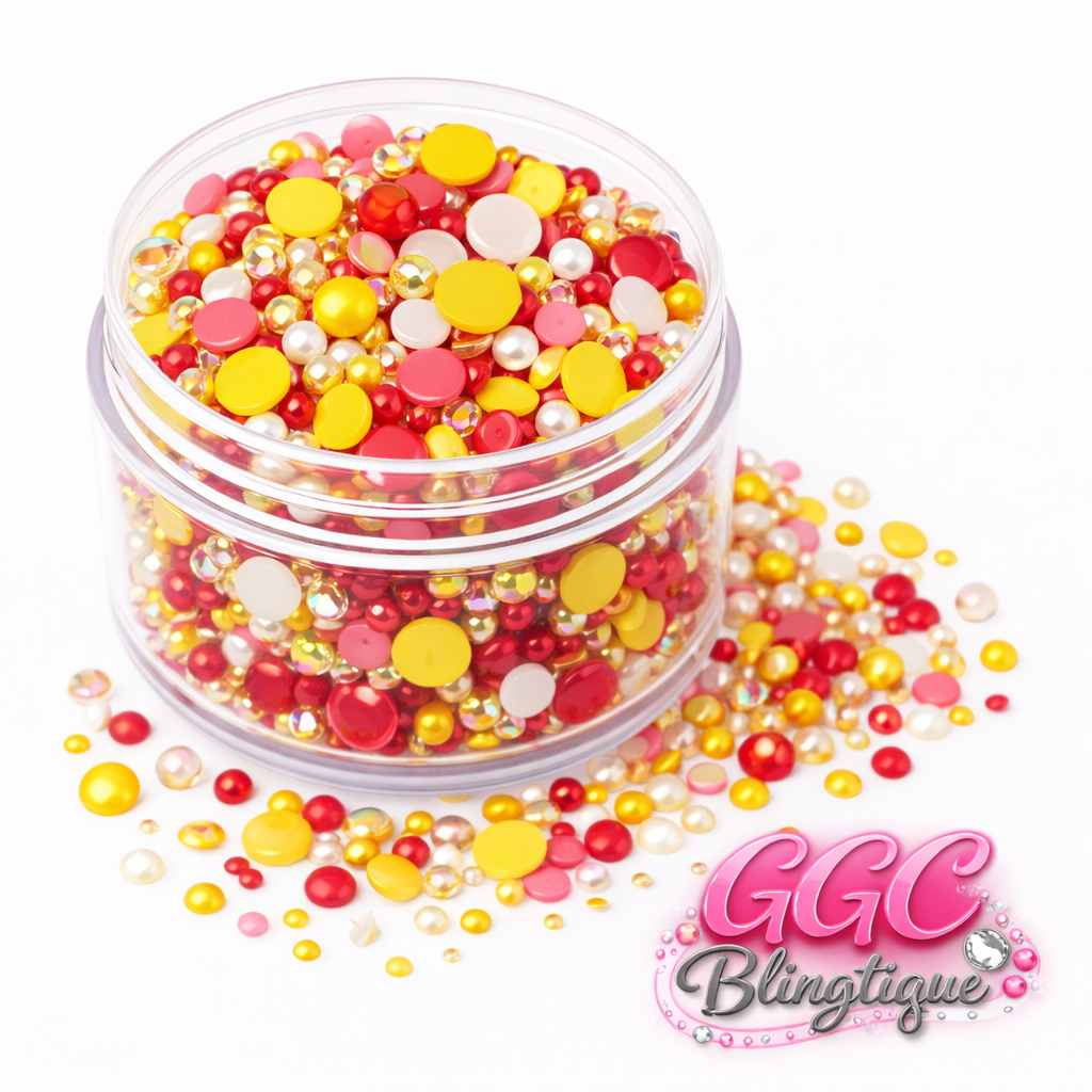 GGC Mixed Rhinestones & Pearls| 1oz jar
