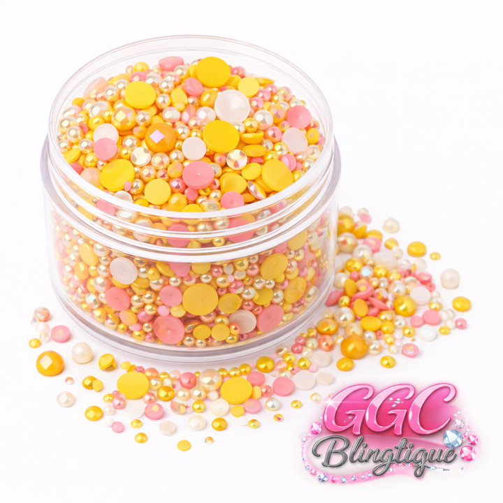 GGC Mixed Rhinestones & Pearls| 1oz jar