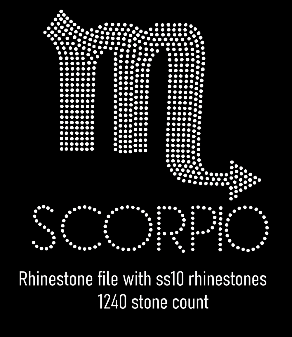 Scorpio Rinestone Color Scorpio Rhinestone File| Digital Download– SS10 – Glittery Glitz Chic, LLC