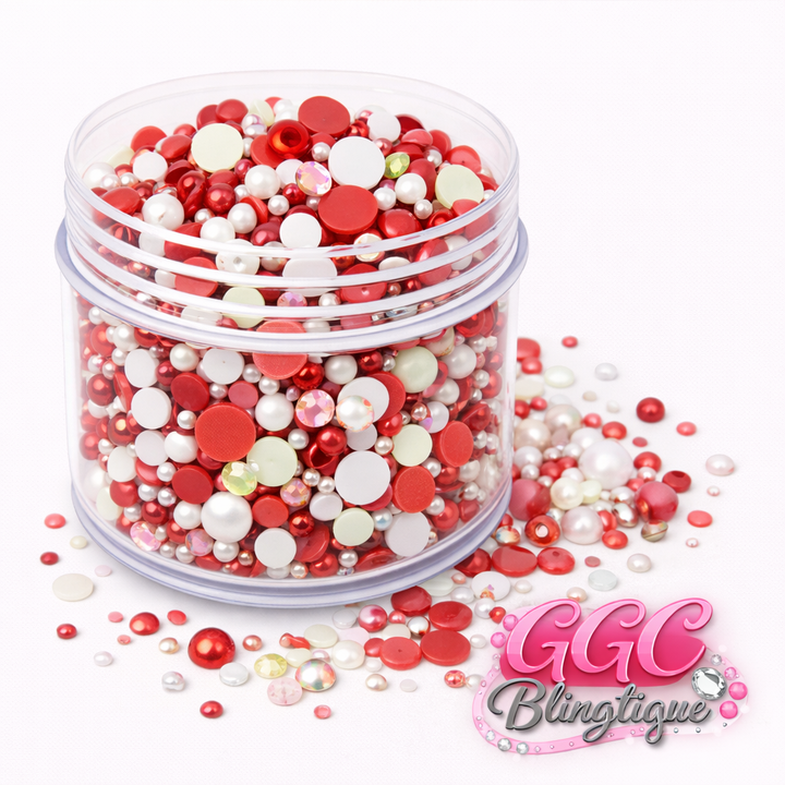 GGC Mixed Rhinestones & Pearls| 1oz jar