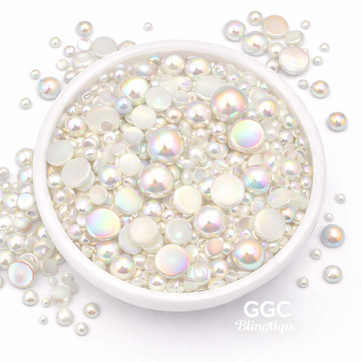 GGC Mixed Flatback Pearls – 1oz Jar