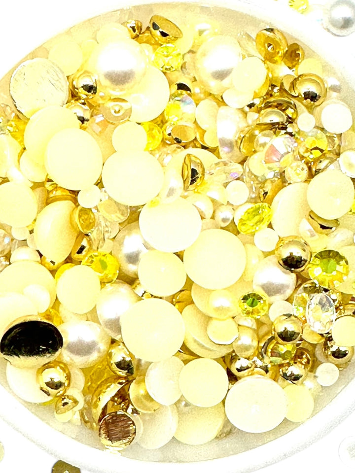 GGC Mixed Flatback Pearls – 1oz Jar