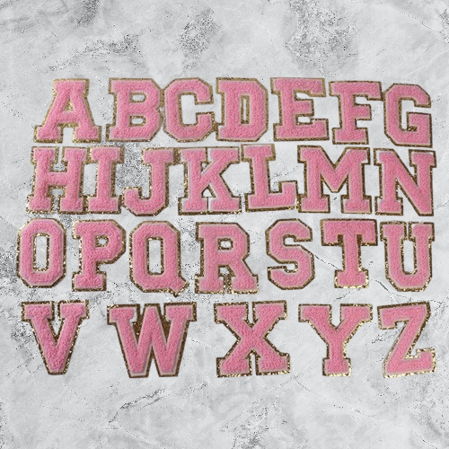 Pink “Iron-On” Letter Patches