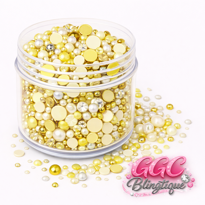 GGC Mixed Rhinestones & Pearls| 1oz jar