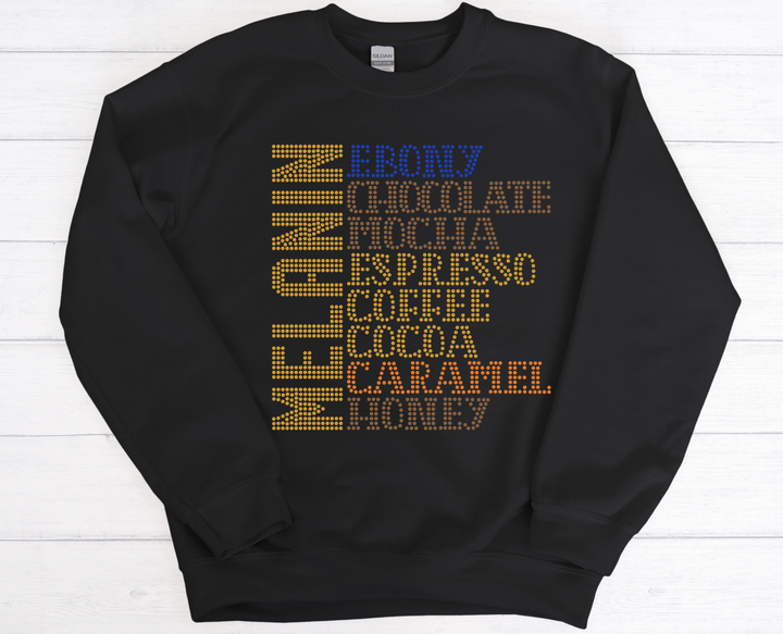 GGC Blinged Statement Sweatshirt- "Melanin"